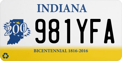 IN license plate 981YFA