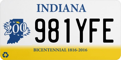IN license plate 981YFE