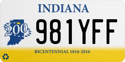 IN license plate 981YFF