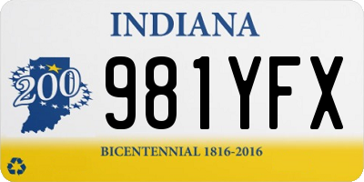 IN license plate 981YFX