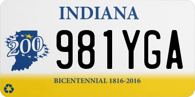 IN license plate 981YGA