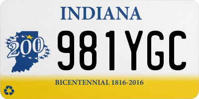 IN license plate 981YGC