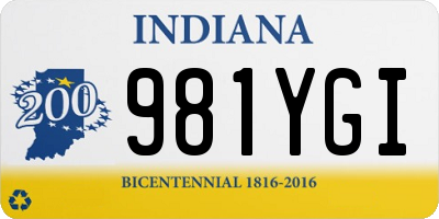 IN license plate 981YGI