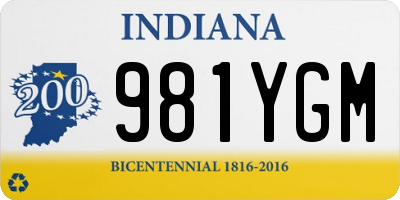 IN license plate 981YGM