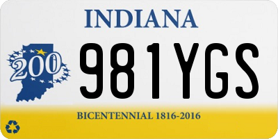 IN license plate 981YGS