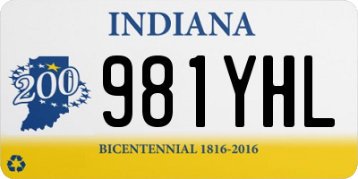 IN license plate 981YHL