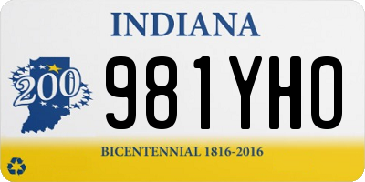 IN license plate 981YHO