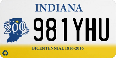 IN license plate 981YHU