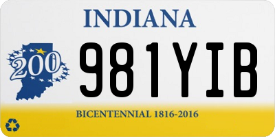IN license plate 981YIB