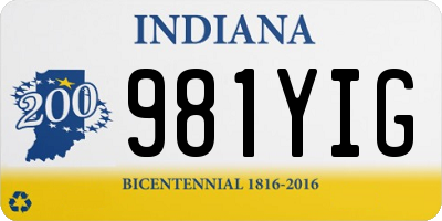 IN license plate 981YIG