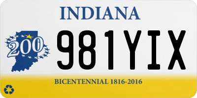 IN license plate 981YIX