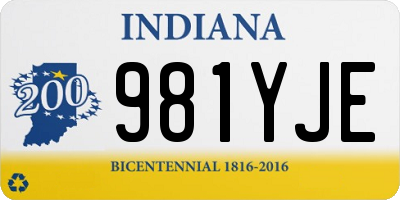 IN license plate 981YJE