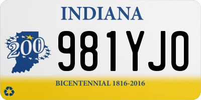 IN license plate 981YJO