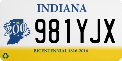 IN license plate 981YJX