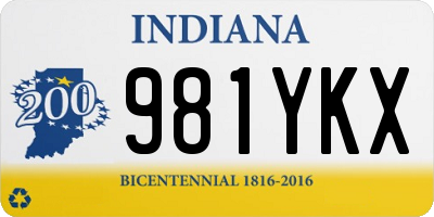 IN license plate 981YKX