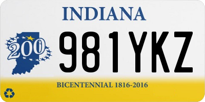 IN license plate 981YKZ