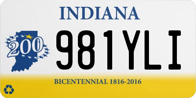 IN license plate 981YLI