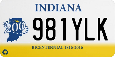 IN license plate 981YLK