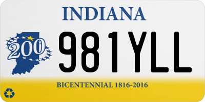 IN license plate 981YLL