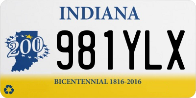 IN license plate 981YLX