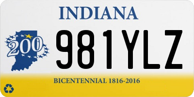 IN license plate 981YLZ