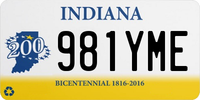 IN license plate 981YME