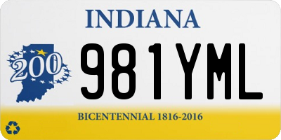 IN license plate 981YML