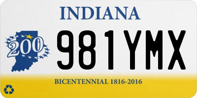 IN license plate 981YMX