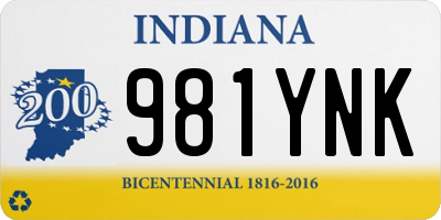 IN license plate 981YNK