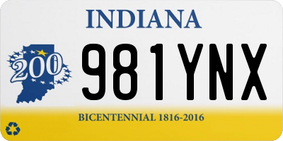IN license plate 981YNX