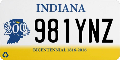 IN license plate 981YNZ