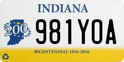 IN license plate 981YOA