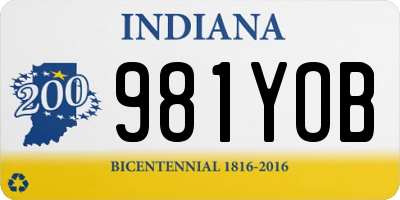 IN license plate 981YOB