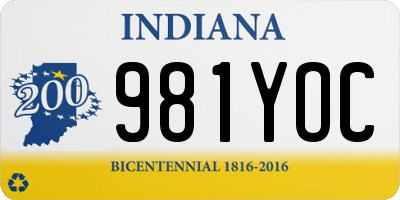 IN license plate 981YOC