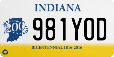 IN license plate 981YOD