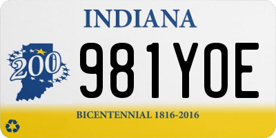 IN license plate 981YOE