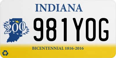 IN license plate 981YOG