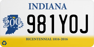 IN license plate 981YOJ
