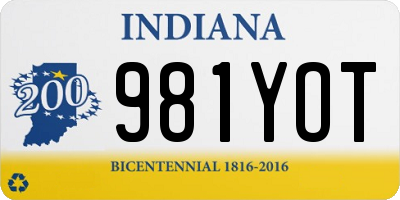 IN license plate 981YOT