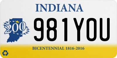 IN license plate 981YOU