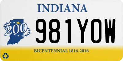 IN license plate 981YOW