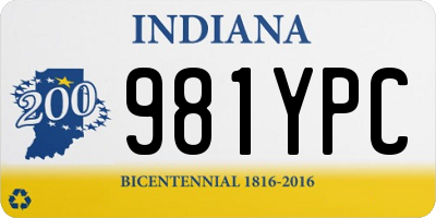 IN license plate 981YPC