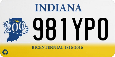 IN license plate 981YPO