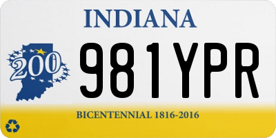 IN license plate 981YPR