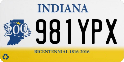 IN license plate 981YPX