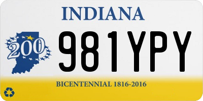 IN license plate 981YPY
