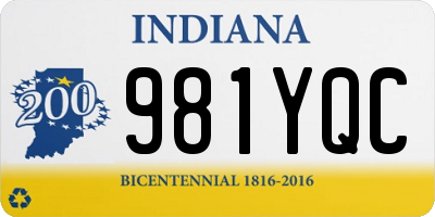 IN license plate 981YQC