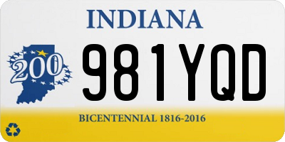 IN license plate 981YQD