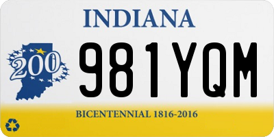 IN license plate 981YQM