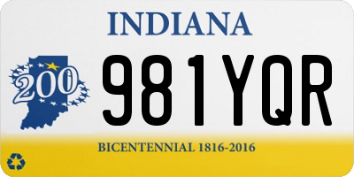 IN license plate 981YQR